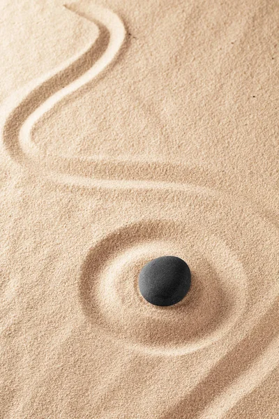 Geharkter Sand Und Wellness Heilstein Zen Buddhismus Meditationsstein Für Konzentration — Stockfoto