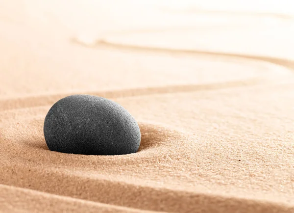 Spa Bem Estar Mindfulness Pedra Jardim Areia Concentração Ponto Foco — Fotografia de Stock