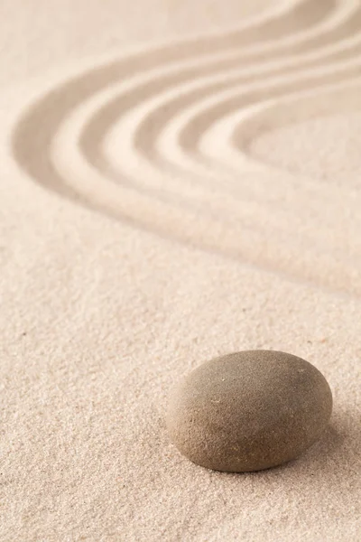 Fondo Textura Arena Piedra Con Patrón Línea Jardín Meditación Zen — Foto de Stock