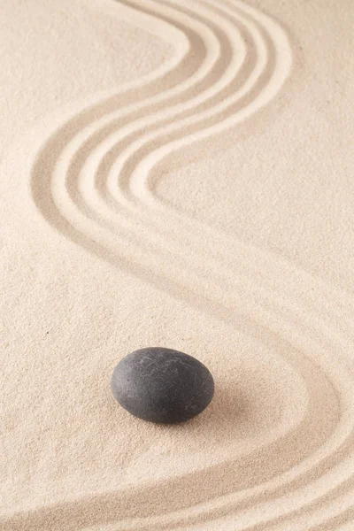 Meditation Stone Japanese Zen Garden Concept Focus Concentration Reach Spiritual Stock Photo