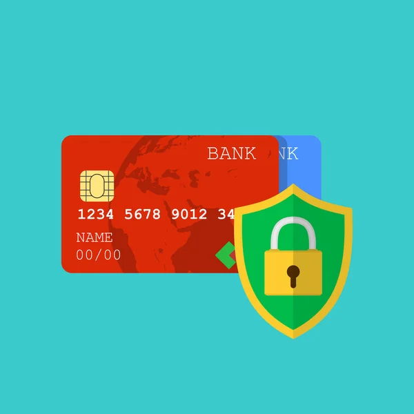 Ασφαλής συναλλαγή με πιστωτική κάρτα. — Διανυσματικό Αρχείο