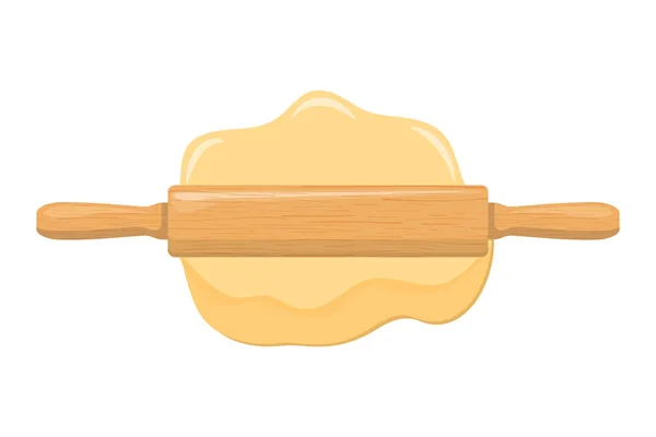 Roll out dough with rolling pin. — Stock Vector