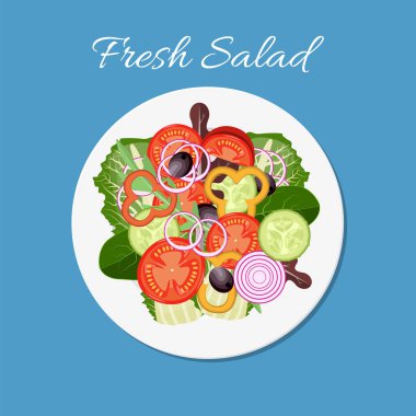 Taze sebze ve yeşil yaprak salatası.