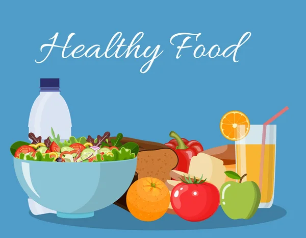 Foods that help health-care. Diet for life. — Stock Vector