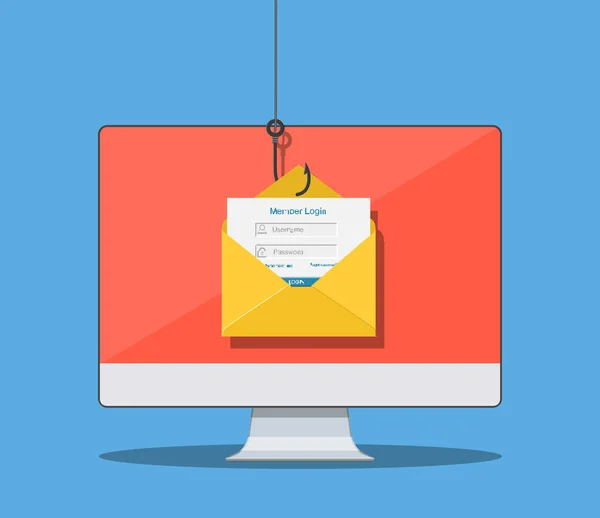 Connectez-vous dans l'enveloppe e-mail — Image vectorielle