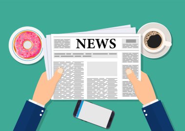 İş adamı gazete tutan eller