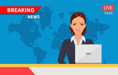 Güzel genç TV haber spikeri kadın.