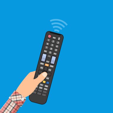 İnsan eli ile siyah modern uzak Tv kumanda