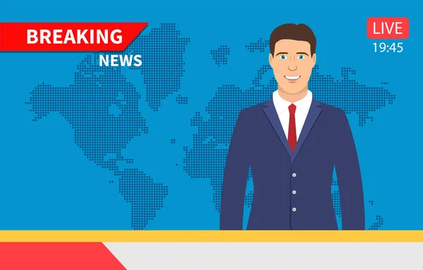 TV news anchorman. — Stock Vector