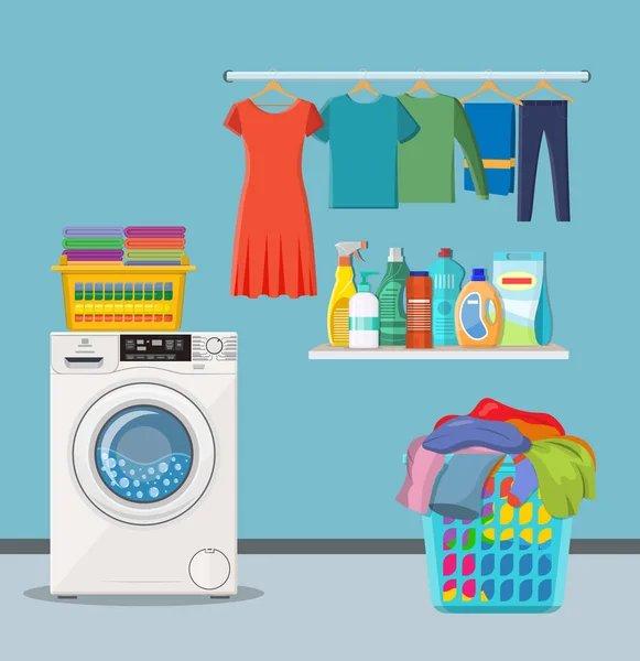 Serviço de lavandaria — Vetor de Stock