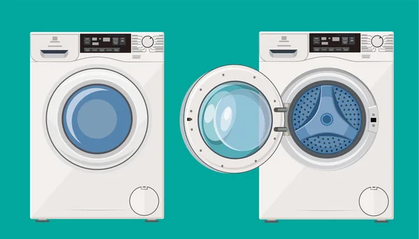 开、关门洗衣机 — 图库矢量图片