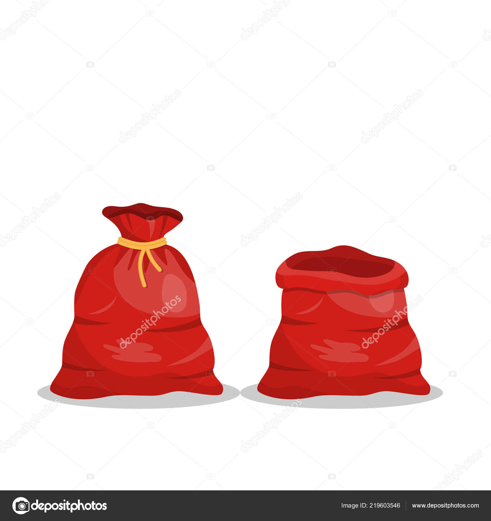 Gift sack, bag of Santa Claus Stock Vector by ©drogatnev 219603546