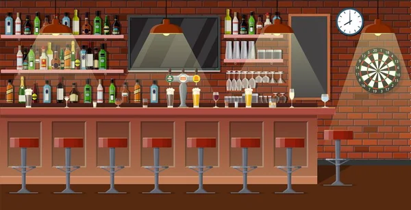 Nterior pub, café eller bar. — Stock vektor