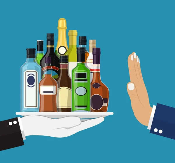 Conceito de abuso de álcool — Vetor de Stock