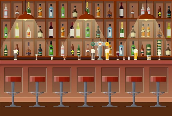 Bar, pub, nacht club interieur — Stockvector