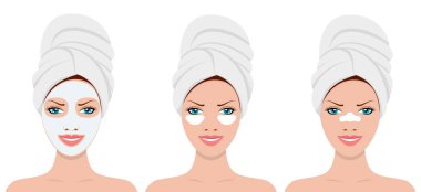 womens head in towel clipart