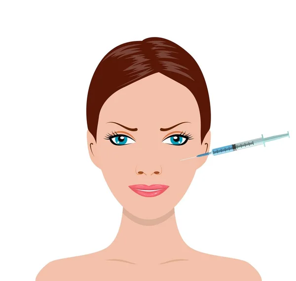 Cosmetic procedure by injection — Stock Vector