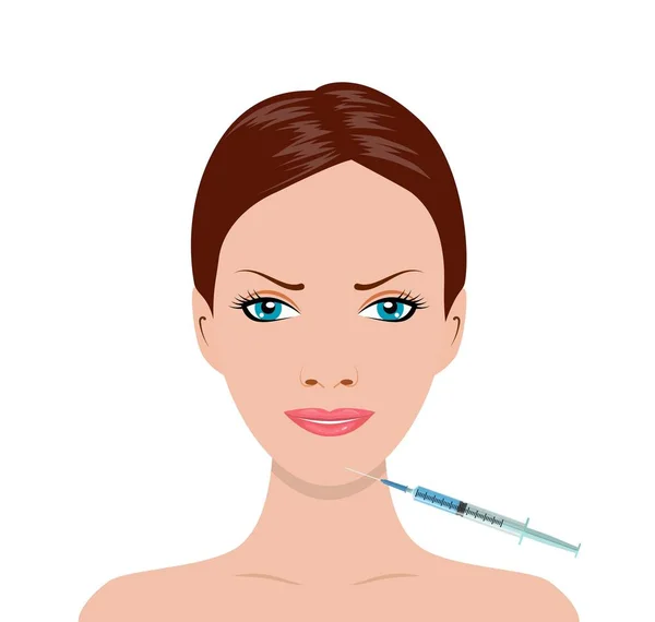 Cosmetic procedure by injection — Stock Vector