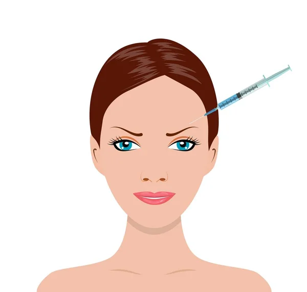 Enjeksiyonla kozmetik prosedür — Stok Vektör