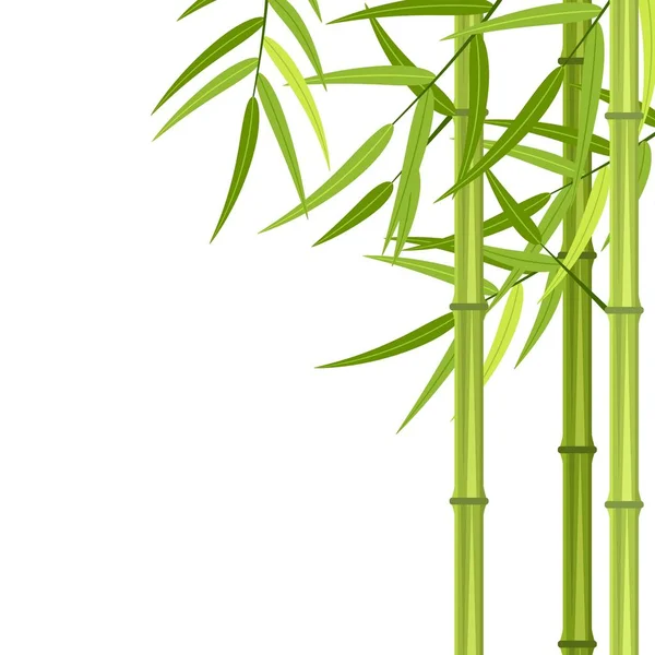 Vector green bamboo stems — Stock Vector