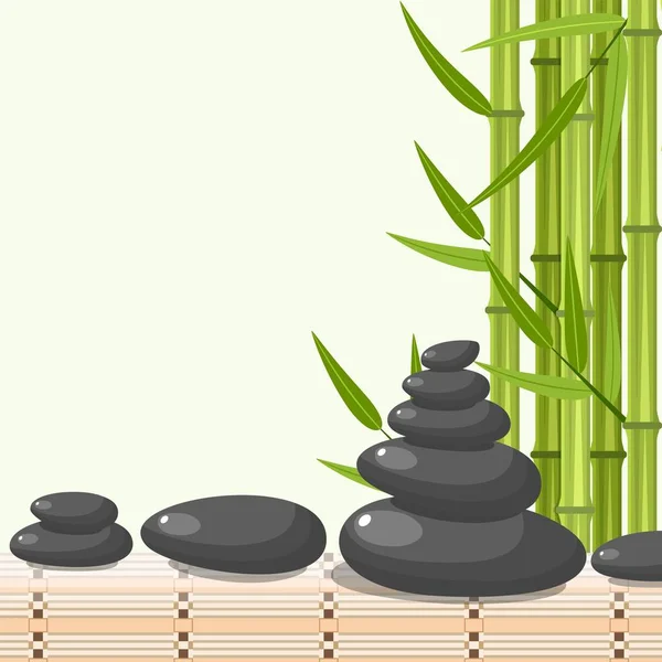 Bambou et pierres - fond spa — Image vectorielle