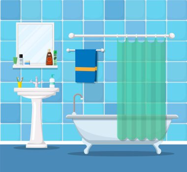 modern banyo iç mobilya ile