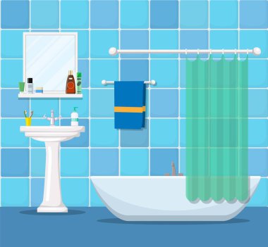 modern banyo iç mobilya ile