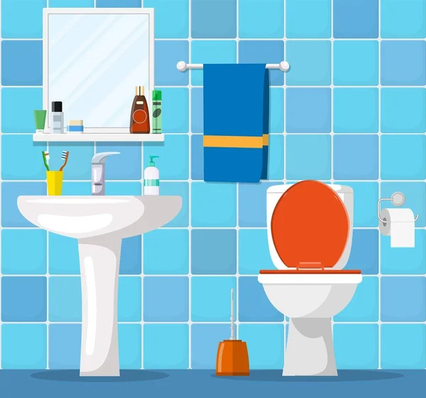 Interno bagno con wc , — Vettoriale Stock