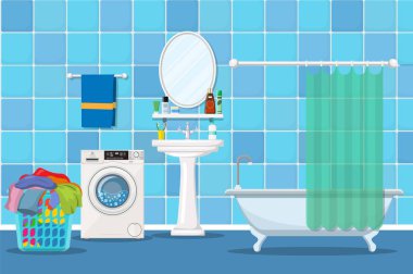 modern banyo iç mobilya ile