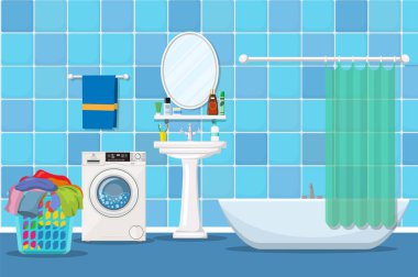 modern banyo iç mobilya ile