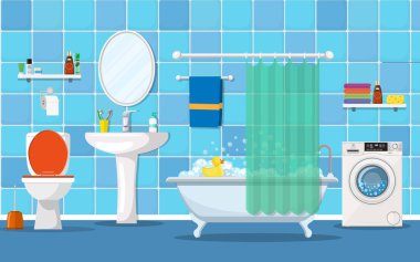 modern banyo iç mobilya ile