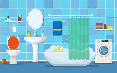 modern banyo iç mobilya ile