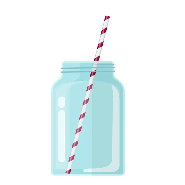 Pot Mason en verre pour cocktail — Image vectorielle