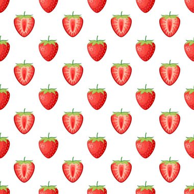Çilek çilek yaprakları Dikişsiz desen