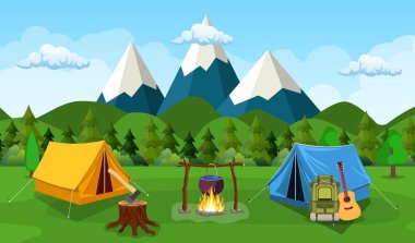 Ay ve yıldızların altında turist çadırı