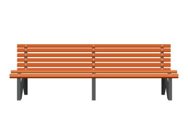 Beyaz arkaplanda izole edilmiş ahşap bank.