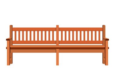 Beyaz arkaplanda izole edilmiş ahşap bank.