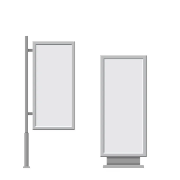 Grand écran blanc, vide, panneau d'affichage blanc , — Image vectorielle