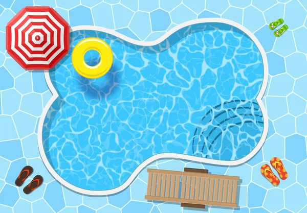 Top view of swimming pool — Stock Vector