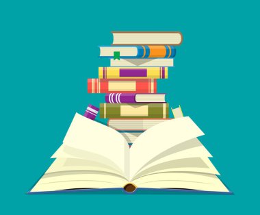 Sayfaları aşağı bir yukarı yönlü ile açık kitap