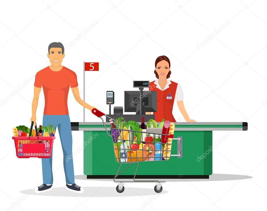 People Shopping in supermarket.