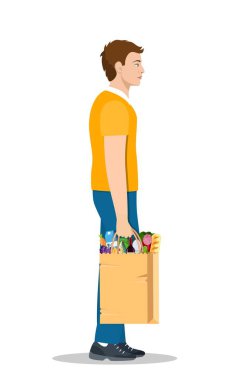 Süpermarketten alışveriş yapan adam.