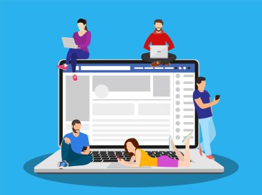 Sosyal ağ web sitesi sörf kavramı