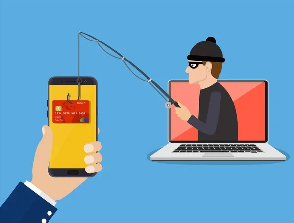 Internet phishing e hacking conceito de ataque . —  Vetores de Stock