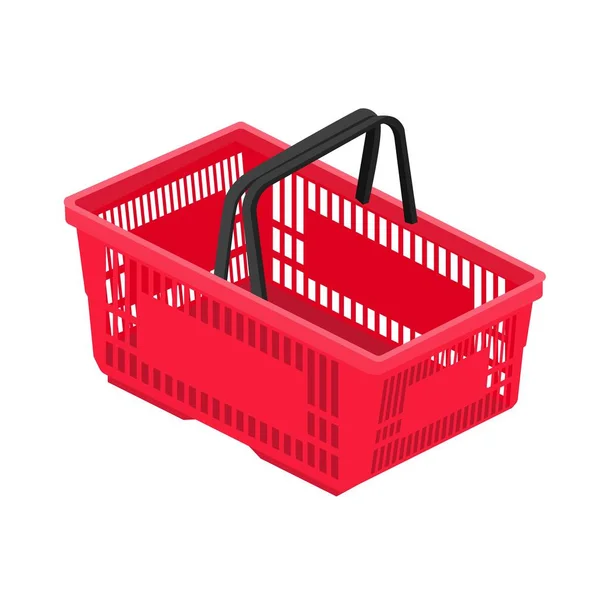 Shopping basket in supermarket and store — Stock Vector