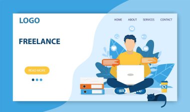 Serbest çalışma iniş sayfası şablonu.