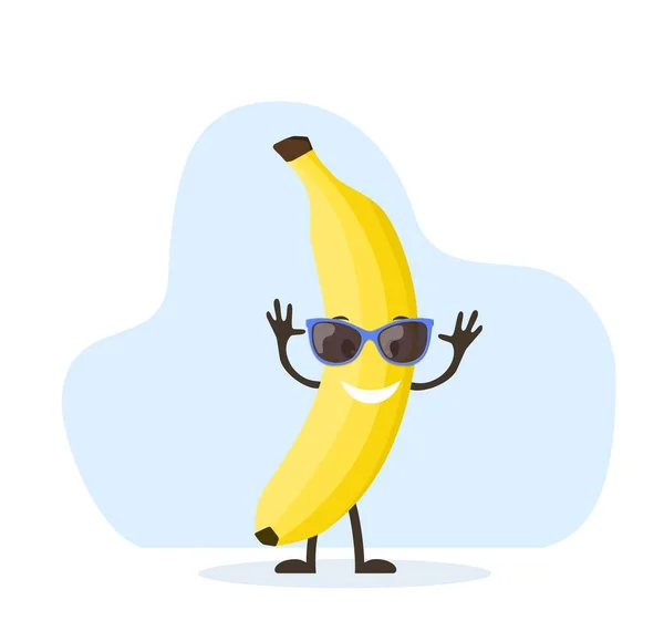 Roztomilý a zábavný banánový charakter — Stockový vektor