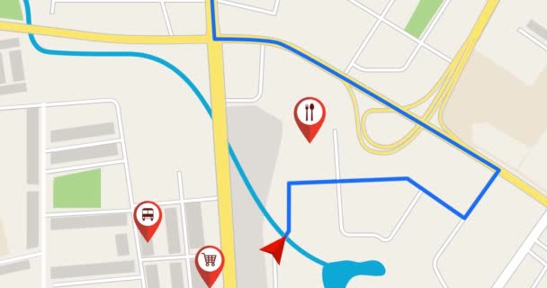 Отслеживание GPS. GPS навигация. — стоковое видео
