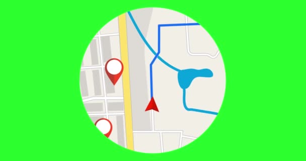 GPS volgt. GPS navigatieconcept. — Stockvideo