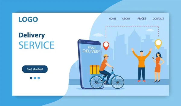 Conceito de serviço de entrega online — Vetor de Stock